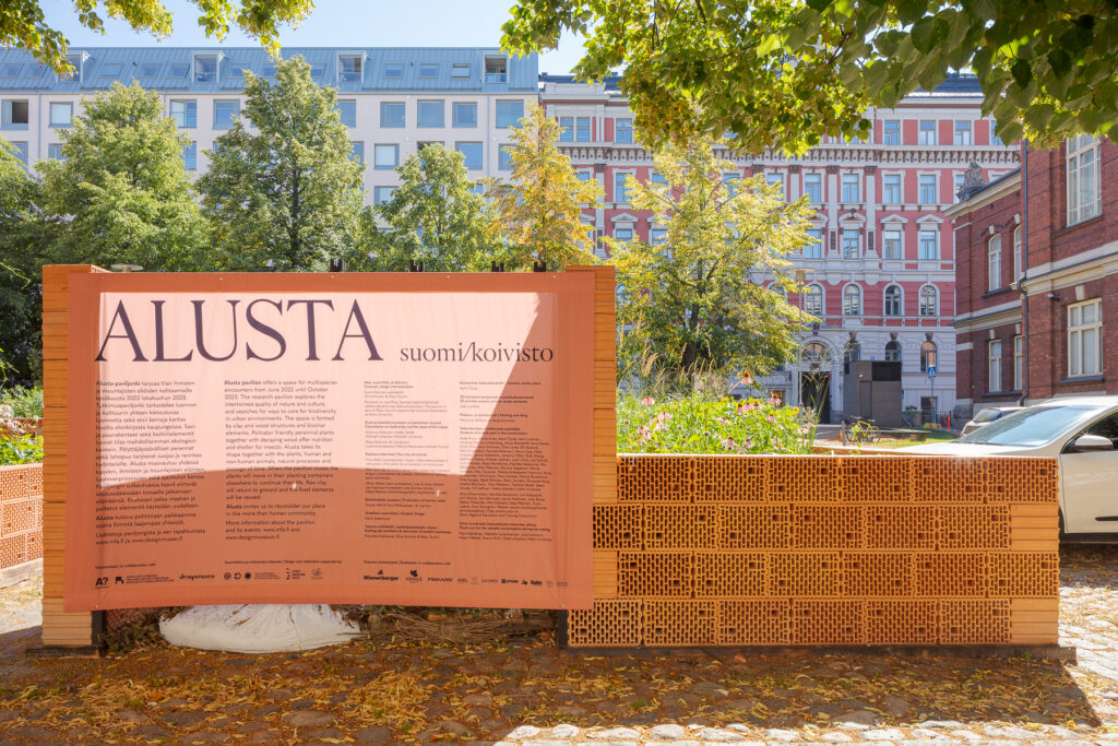 Alusta Pavilion on the courtyard of the Design Museum and the Museum of Finnish Architecture