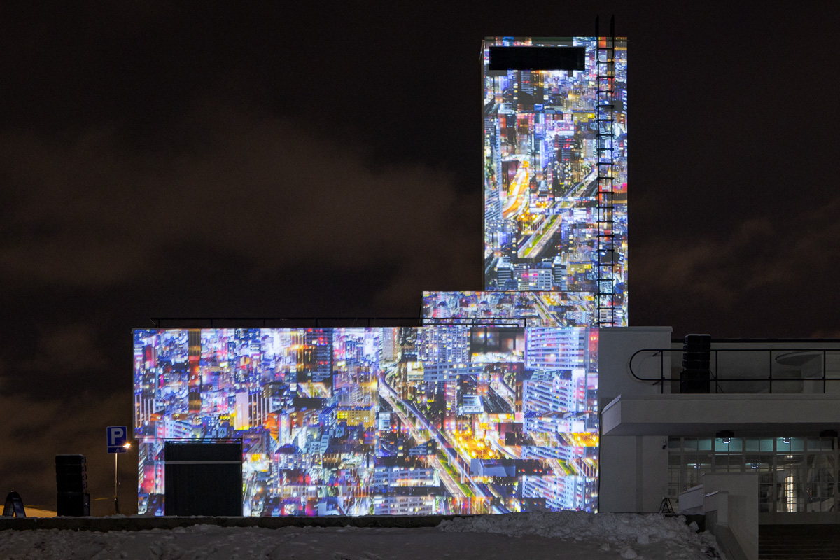 Light installation The Face of the City in Lux Helsinki 2023