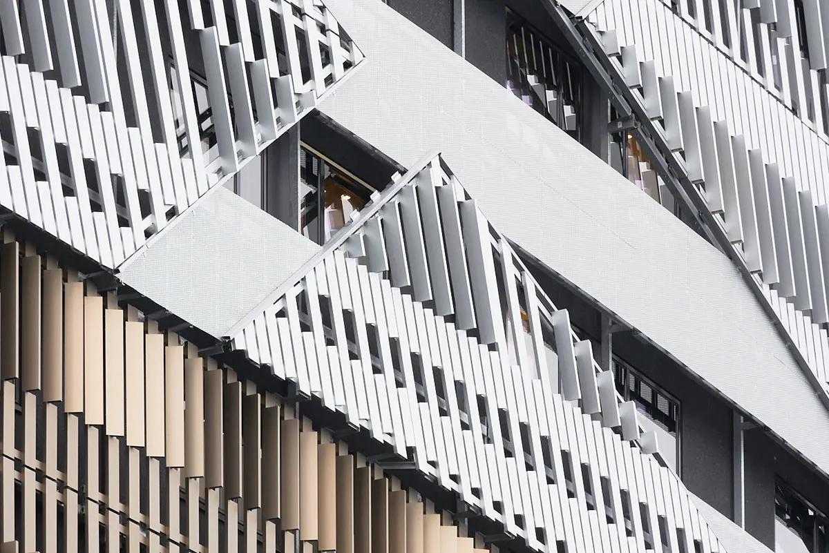 Facade detail of Nokia Arena in Tampere, Finland