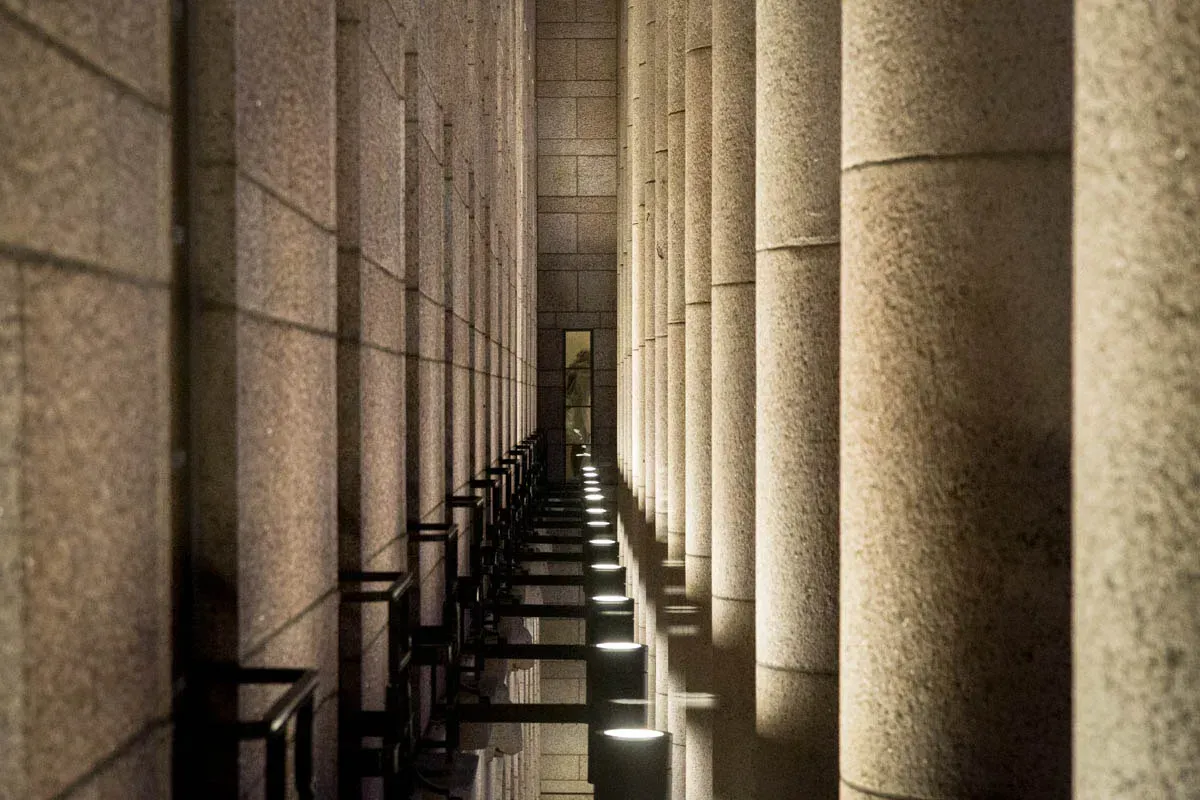 Columns of the Parliament Building in Helsinki, Finland